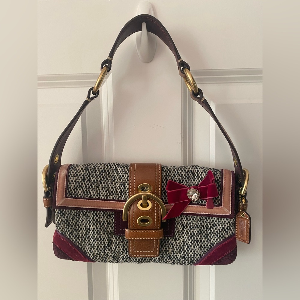 Coach Velvet & Tweed Handbag